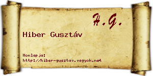 Hiber Gusztáv névjegykártya